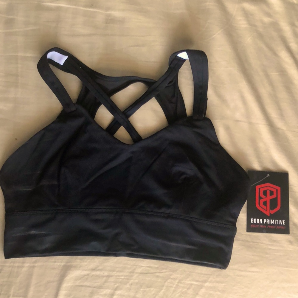 Born Primitive The Milk and Muscles Nursing Sports Bra, Black, Size M